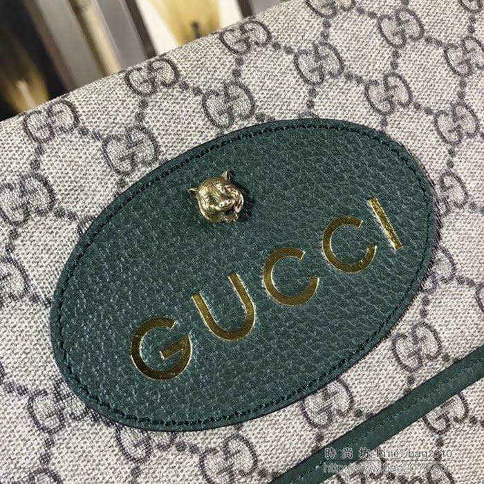 GUCCI古馳女包 新款 專櫃品質 495654 高級人造帆布 虎頭裝飾 雙翻蓋復古肩包  ydgq3444